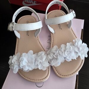 White Floral Kids Sandals